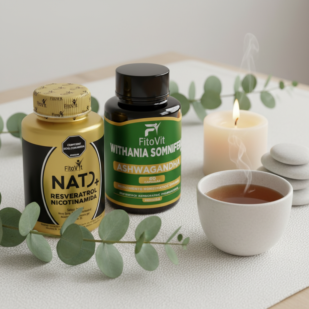 Combo Fitovit wellness con vela té y eucalipto ambiente relax